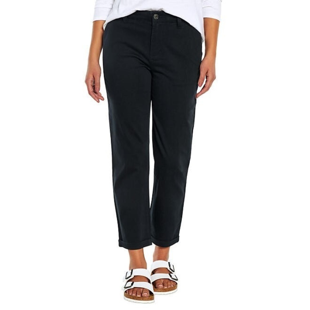 Gap Ladies Classic Twill Pant Size 6 True Black Straight Leg Chino NEW